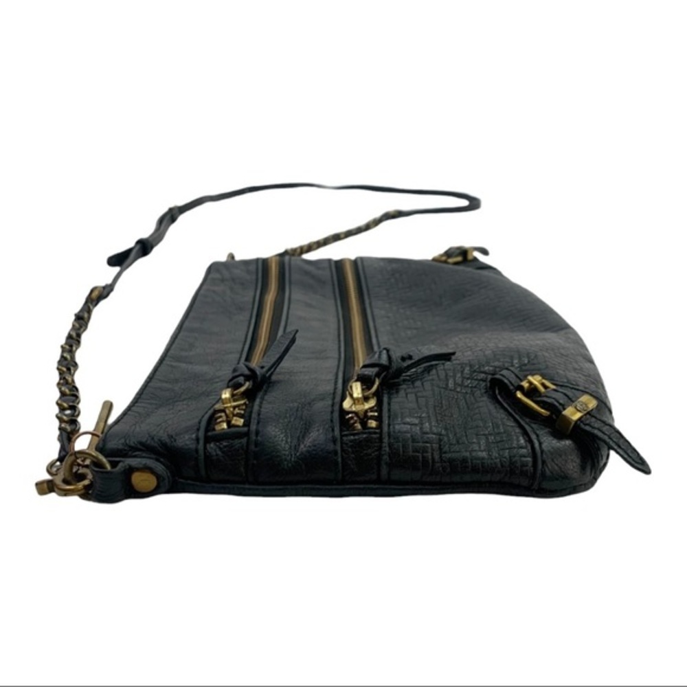 Elliot Luca Black Gold Leather Chain Crossbody Purse Women’s - Picture 11 of 15